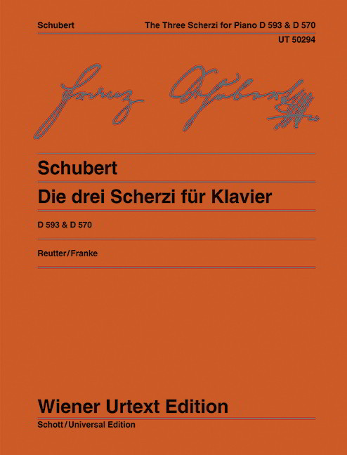 Schubert: The Three Scherzi for piano D 593/1-2, D 570 published by Wiener Urtext